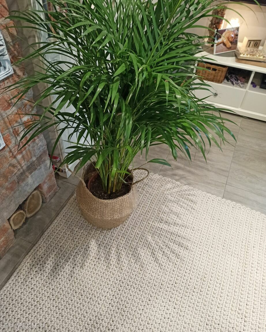 Dywan prostokątny 120x190 cm - dwustronny, szydełkowany ze sznurka bawełnianego 5 mm