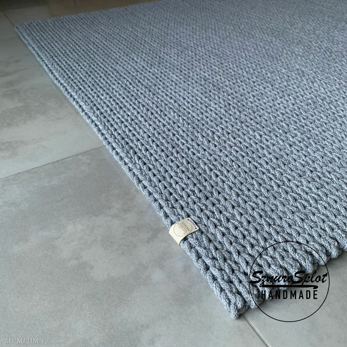 Prostokątny dywan ze sznurka 85x120 w skandynawskim stylu