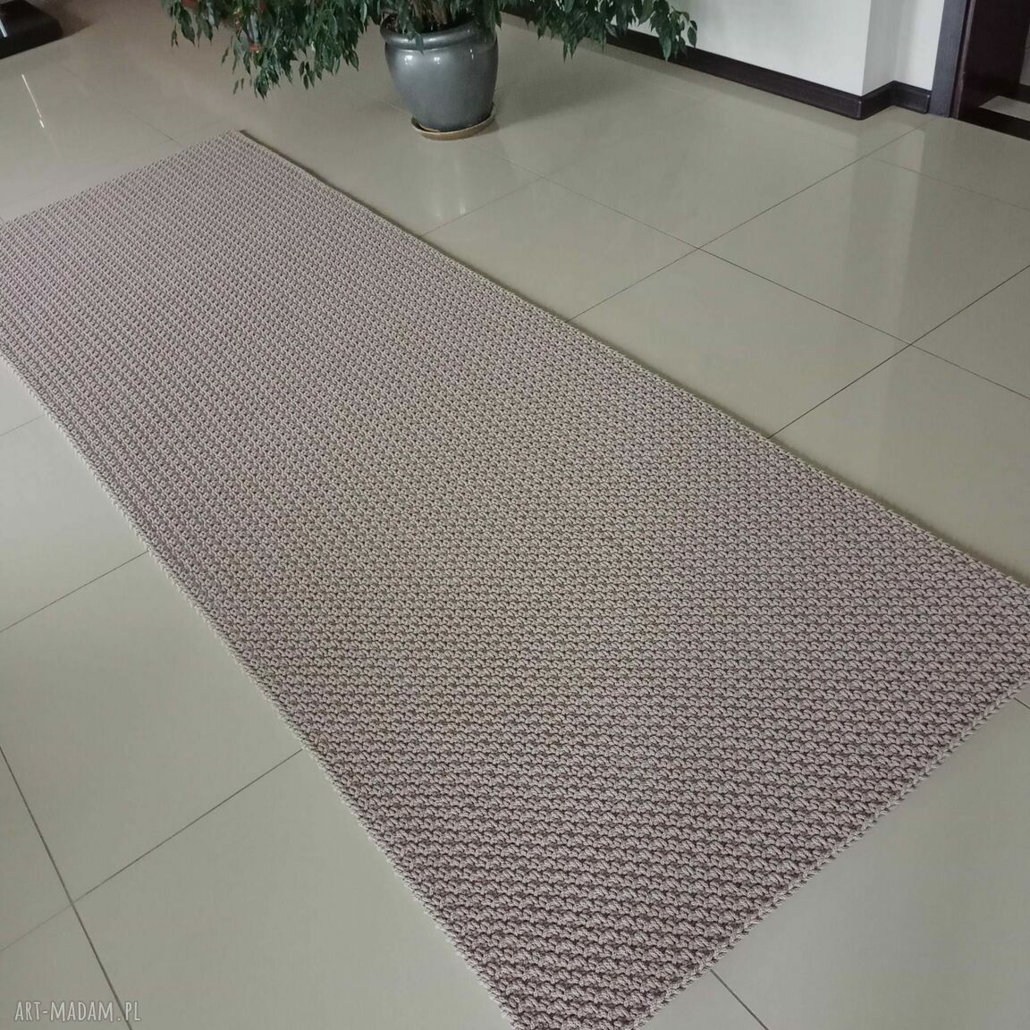 Dywan prostokątny ze sznurka bawełnianego 100x290 cm