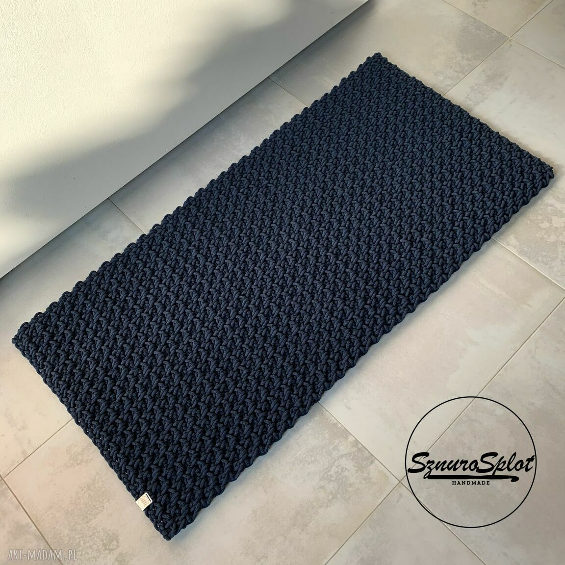 Prostokątny dywanik i chodnik ze sznurka bawełnianego 55x105 cm - Sznuro-Splot