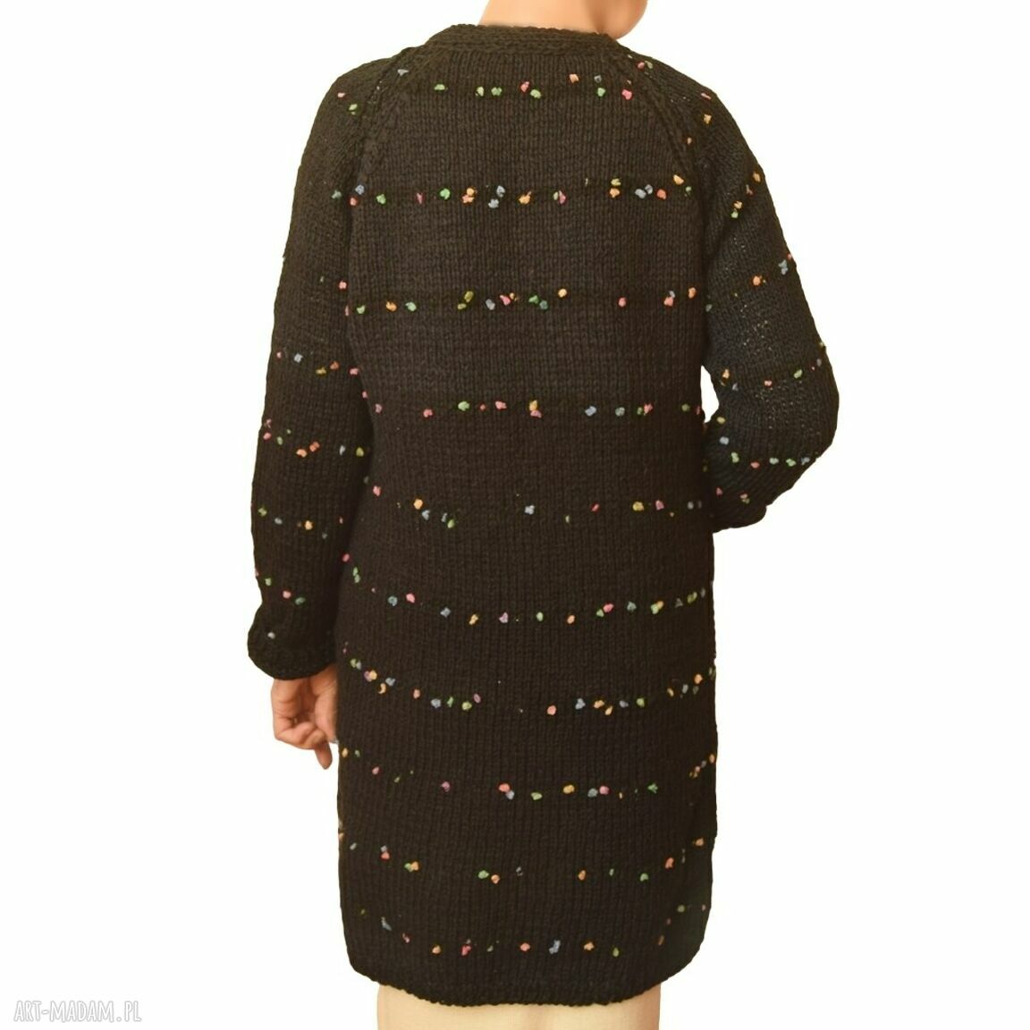 Prosty, elegancki sweter kardigan handmade na drutach