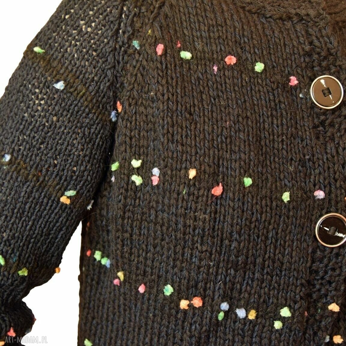 Prosty, elegancki sweter kardigan handmade na drutach