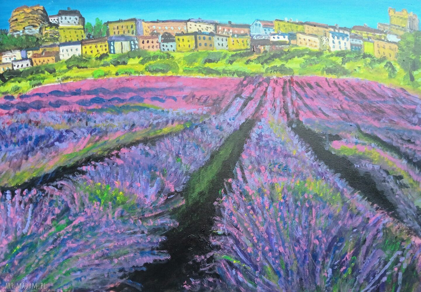 Prowansja Francja - lawendowy pejzaż akrylowy 50x70x2 cm