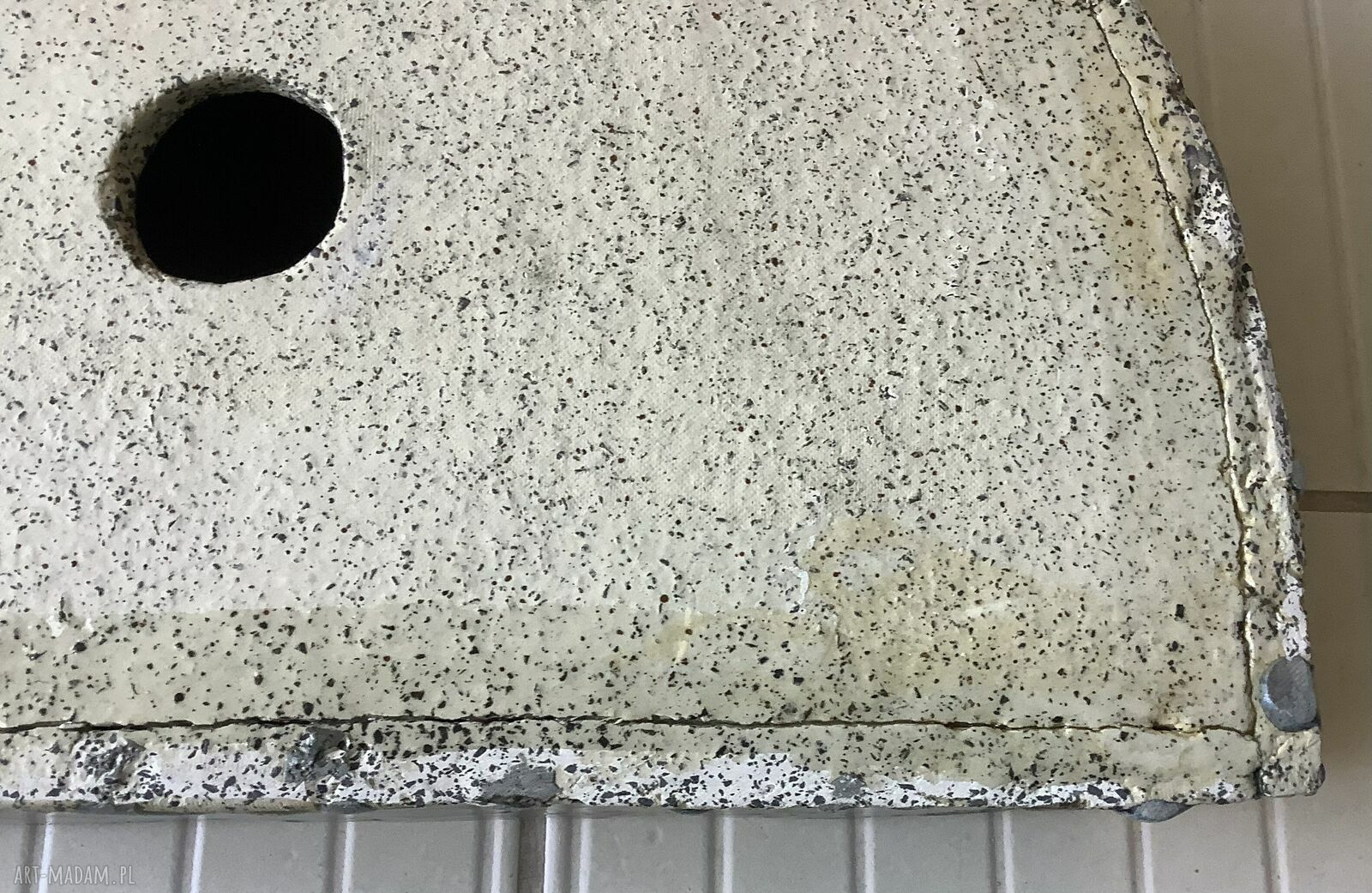 Ceramiczna umywalka nablatowa „Skalisty brzeg” - ręcznie robiona z szamotu (przecena)