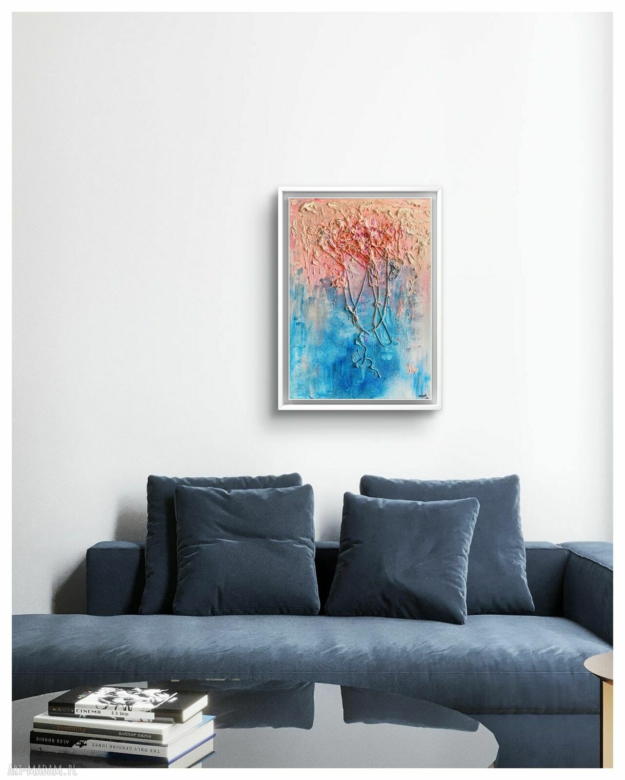 Struktury - Przeciążenie: obraz strukturalny z fakturą do salonu i sypialni (50 x 70 cm)