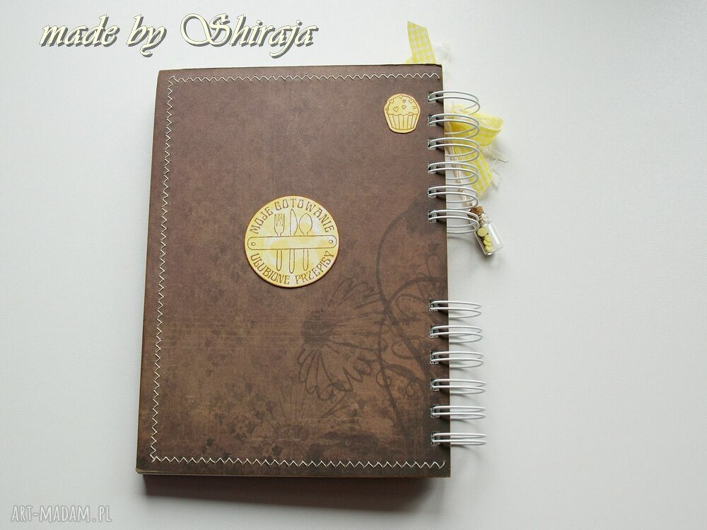Przepiśnik A5 „Pszczoła w cytrynach” - notes na przepisy w stylu scrapbooking