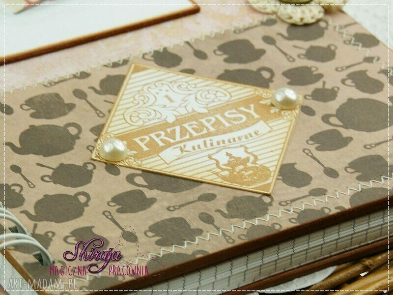 Przepiśnik "retro czajniczek" A5 - ręcznie robiony scrapbooking