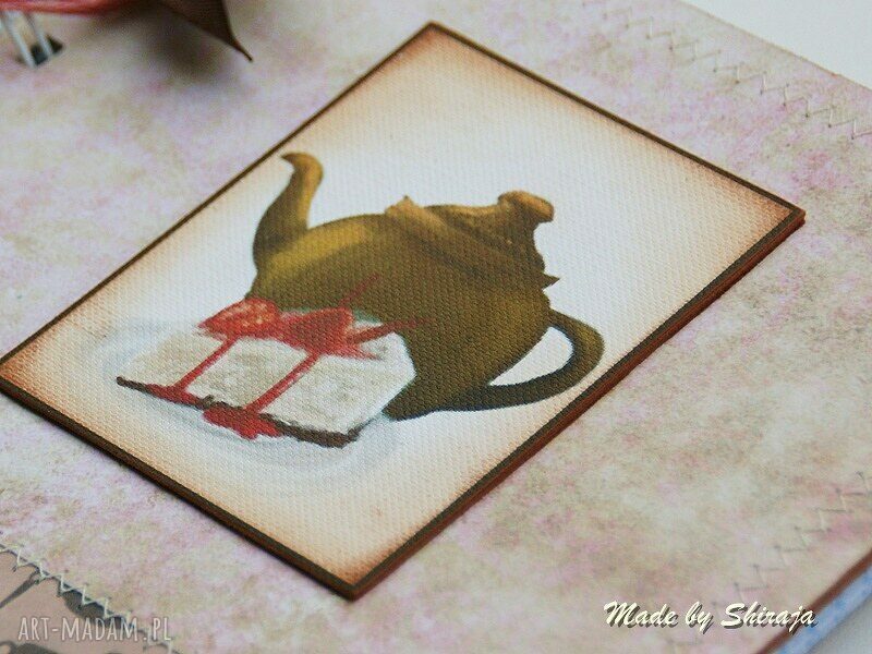 Przepiśnik A5 "Sernik z truskawkami" - kuchenny notes w stylu scrapbooking