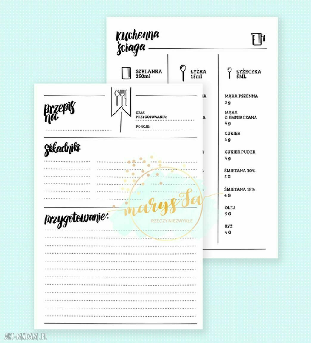 Przepiśnik z motylkami na przepisy - prezent dla mamy (A5, około 100 kartek)