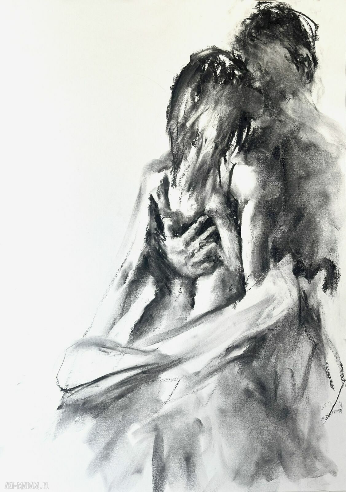 Przy Tobie2 - obraz węglowy 50x70 do sypialni dla pary
