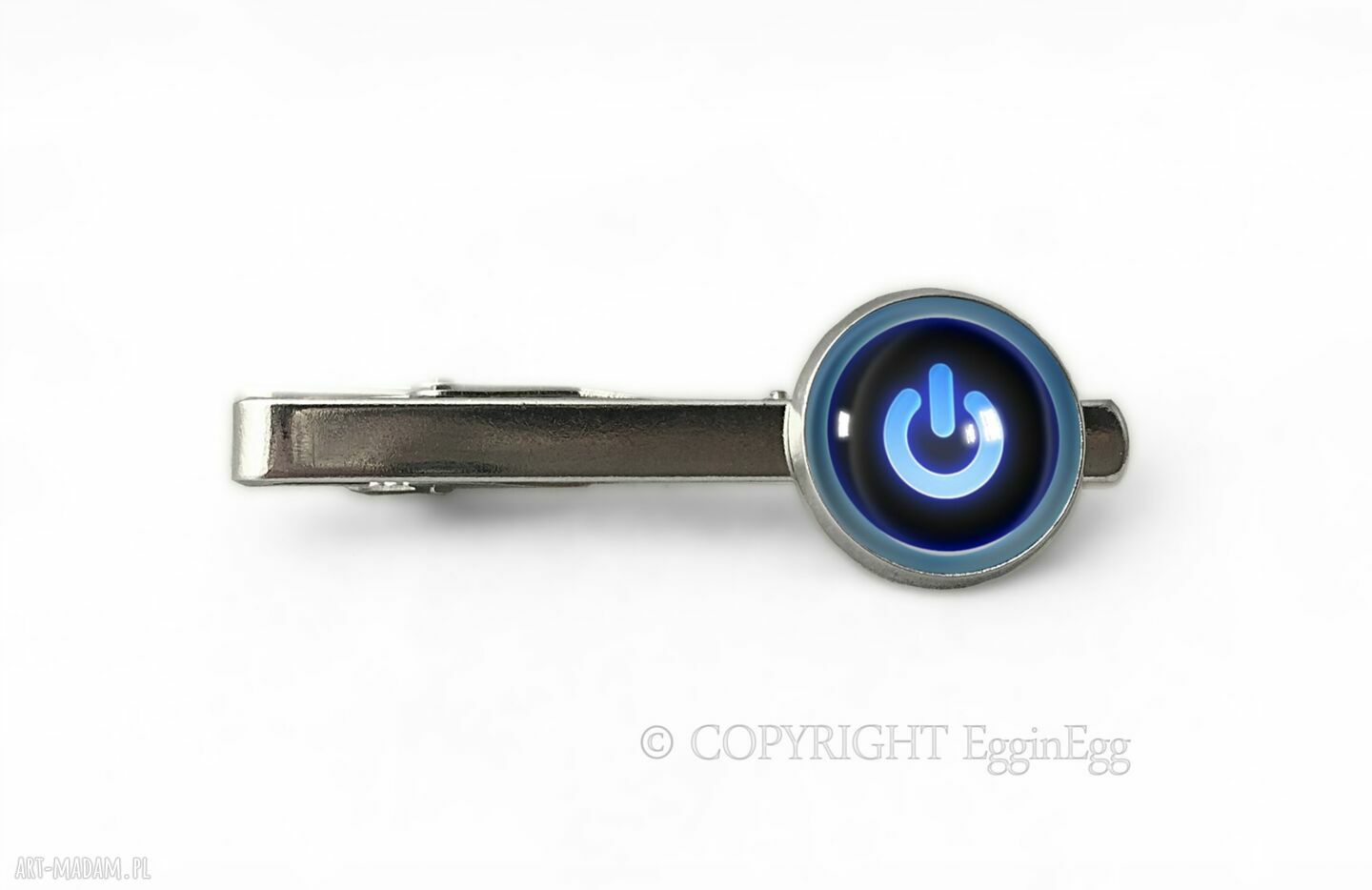 Przycisk zasilania spinka krawata power button ręcznie robiona