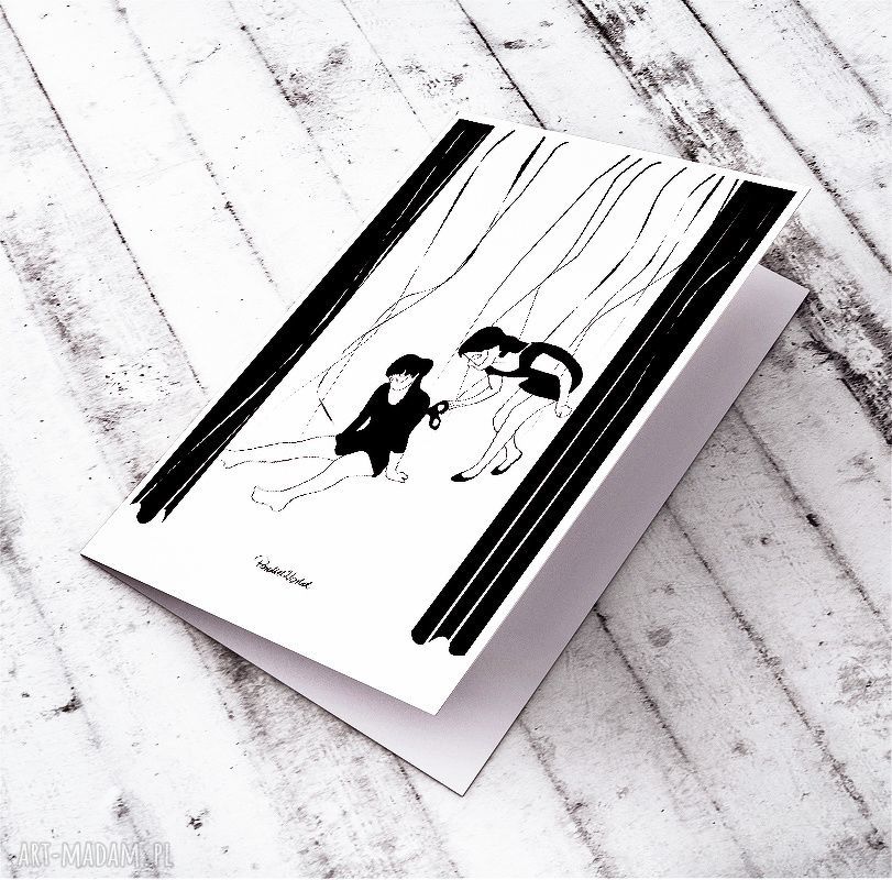 Karteczka okolicznościowa dla przyjaciółki - handmade z autorską ilustracją (C6)
