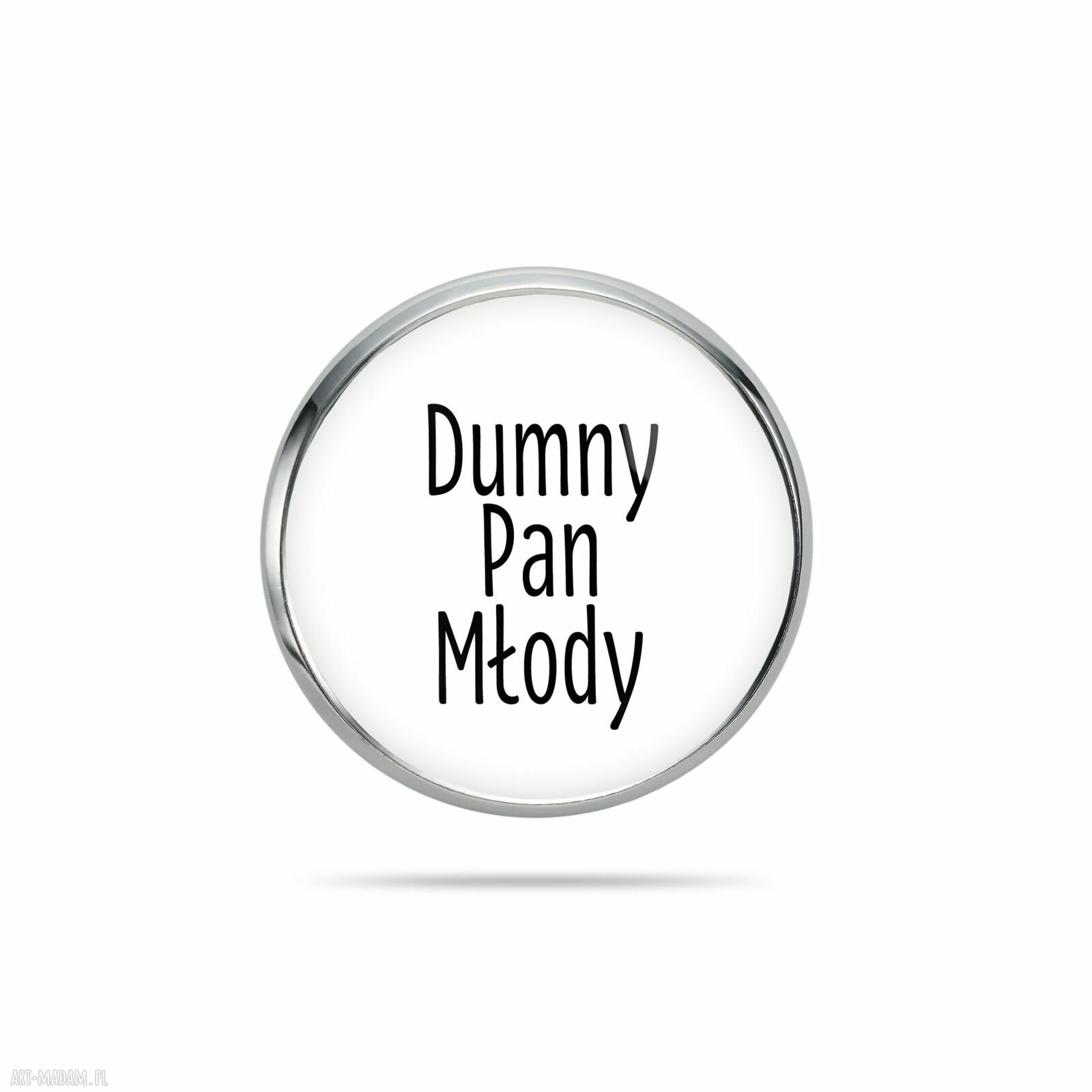 Przypinka do klapy marynarki Dumny Pan Młody - prezent na ślub i wesele