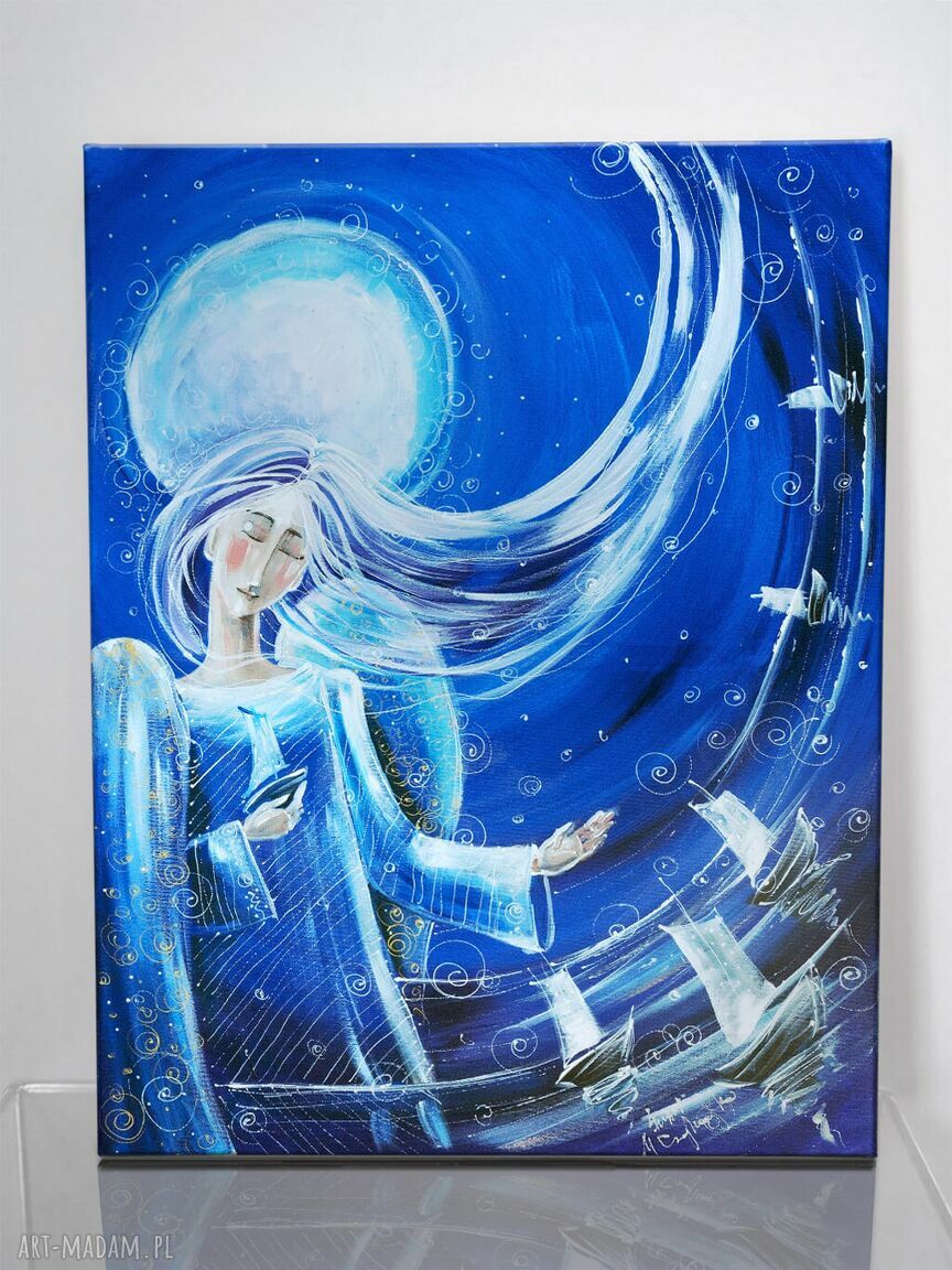 Przytulanie na pożegnanie - giclee na płótnie Canvas (anioł)