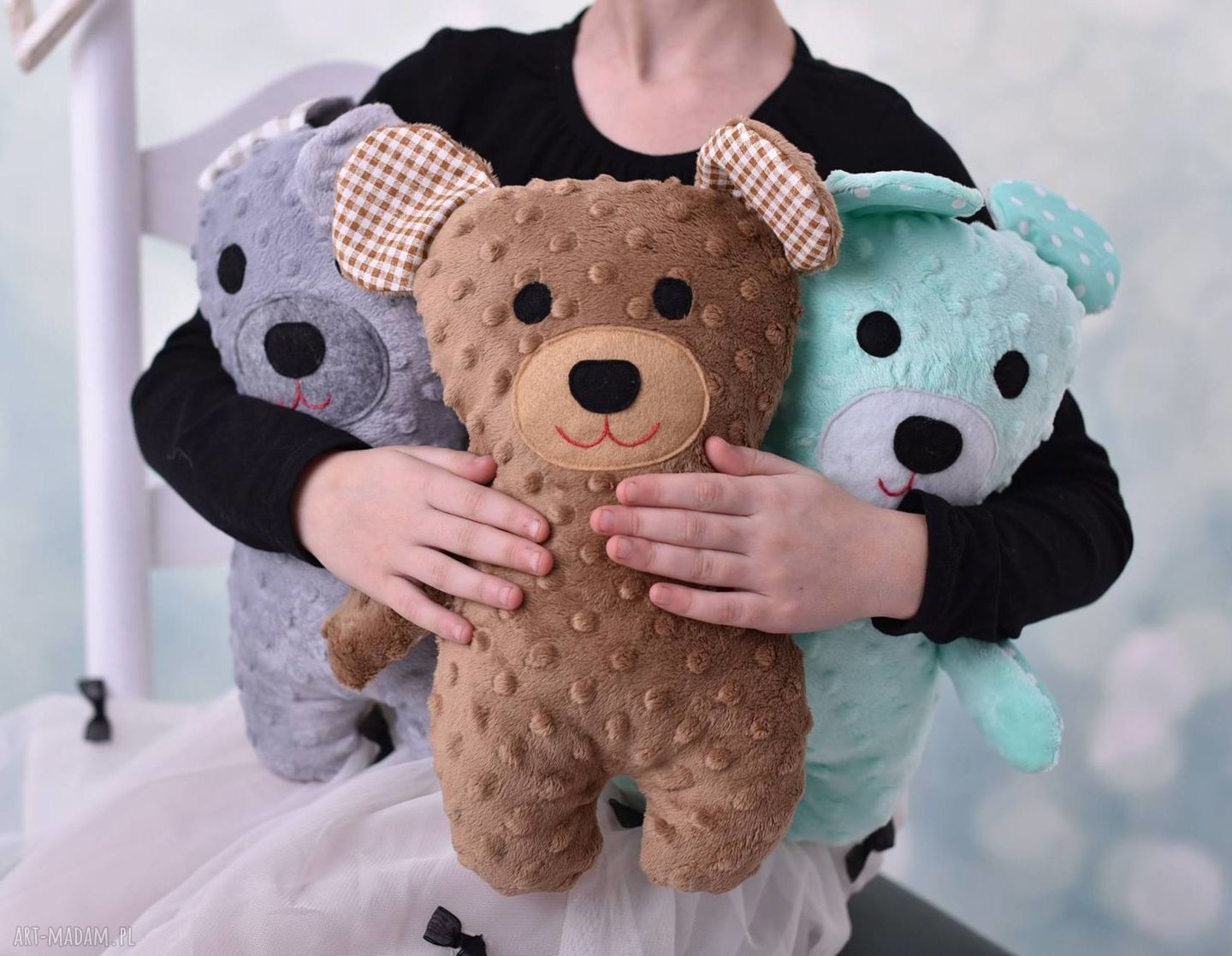 Przytulanka dziecięca Miś handmade - miękka poduszka i maskotka