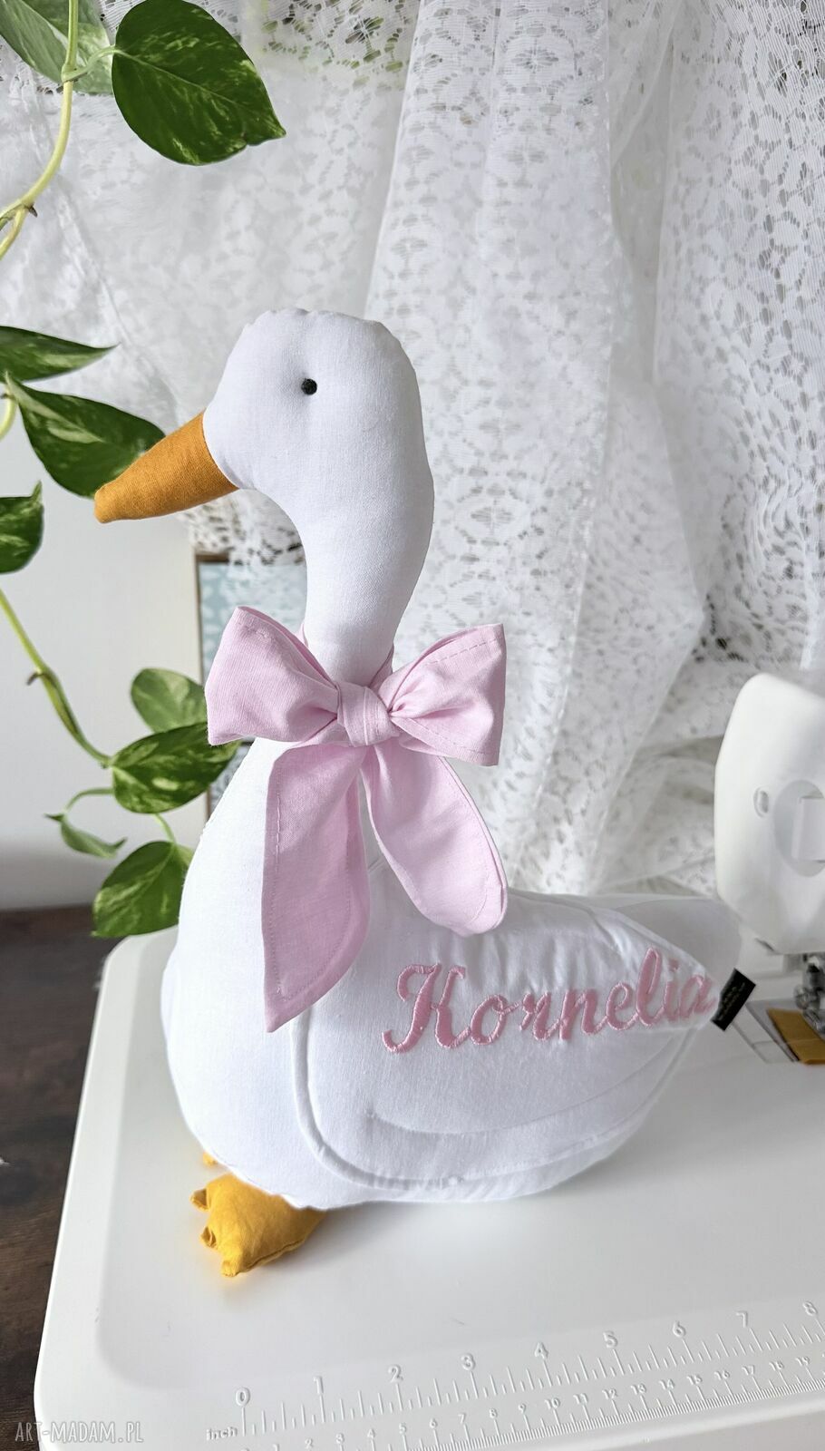 Przytulanka gąska z imieniem dziecka - personalizowany prezent