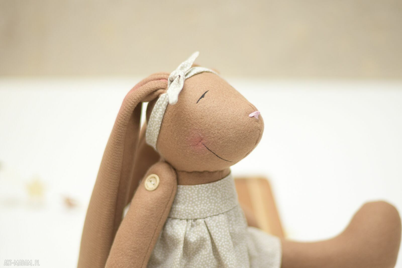 Króliczek przytulanka z imieniem - handmade prezent dla dziecka
