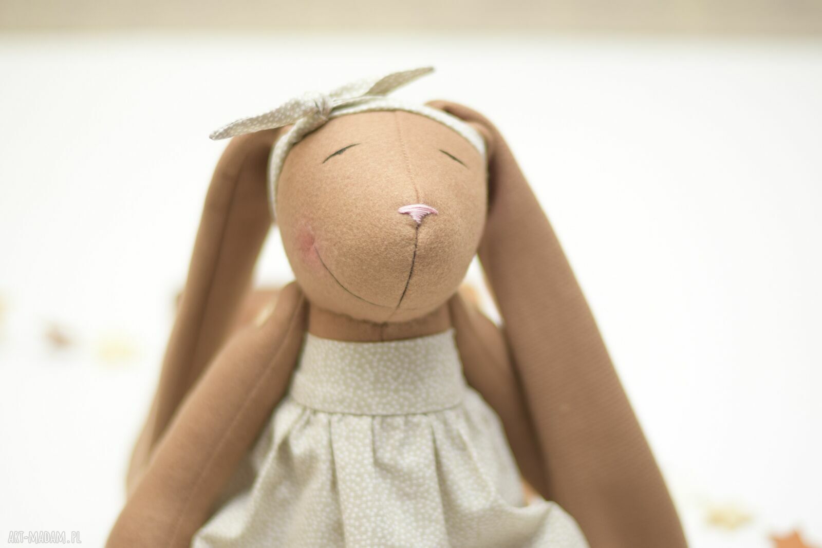 Króliczek przytulanka z imieniem - handmade prezent dla dziecka