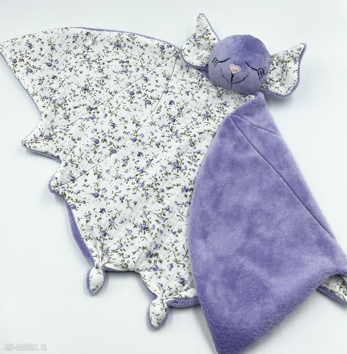 Przytulanka nietoperz dla niemowląt Bett For Babies - gryzak sensoryczna minky