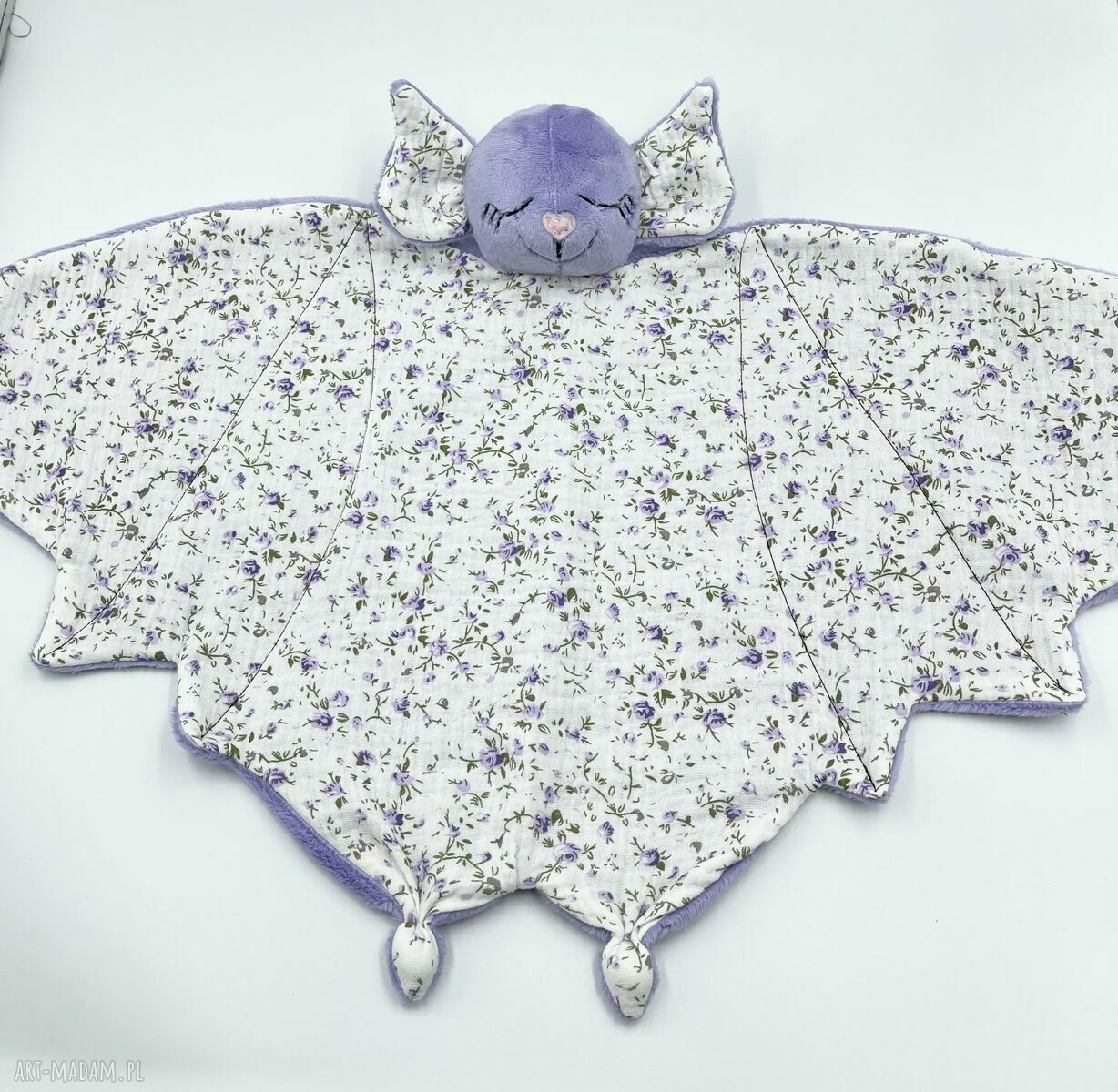 Przytulanka nietoperz dla niemowląt Bett For Babies - gryzak sensoryczna (minky)