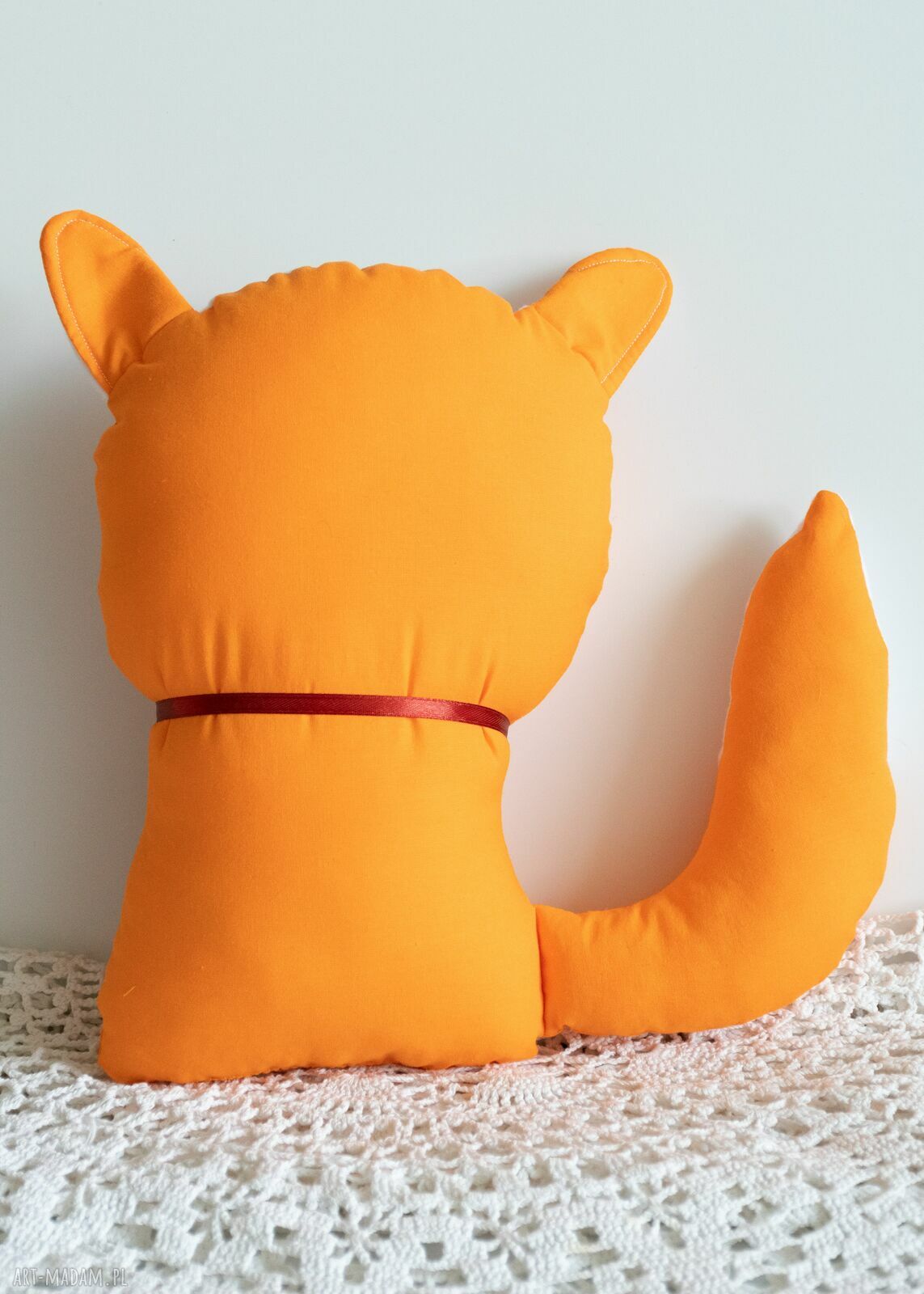 Psotny lisek Adaś - ręcznie szyta maskotka 26 cm