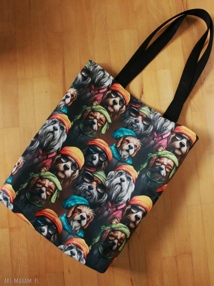 Torba Psy II na ramię - shopperka z wodoodpornego poliestru