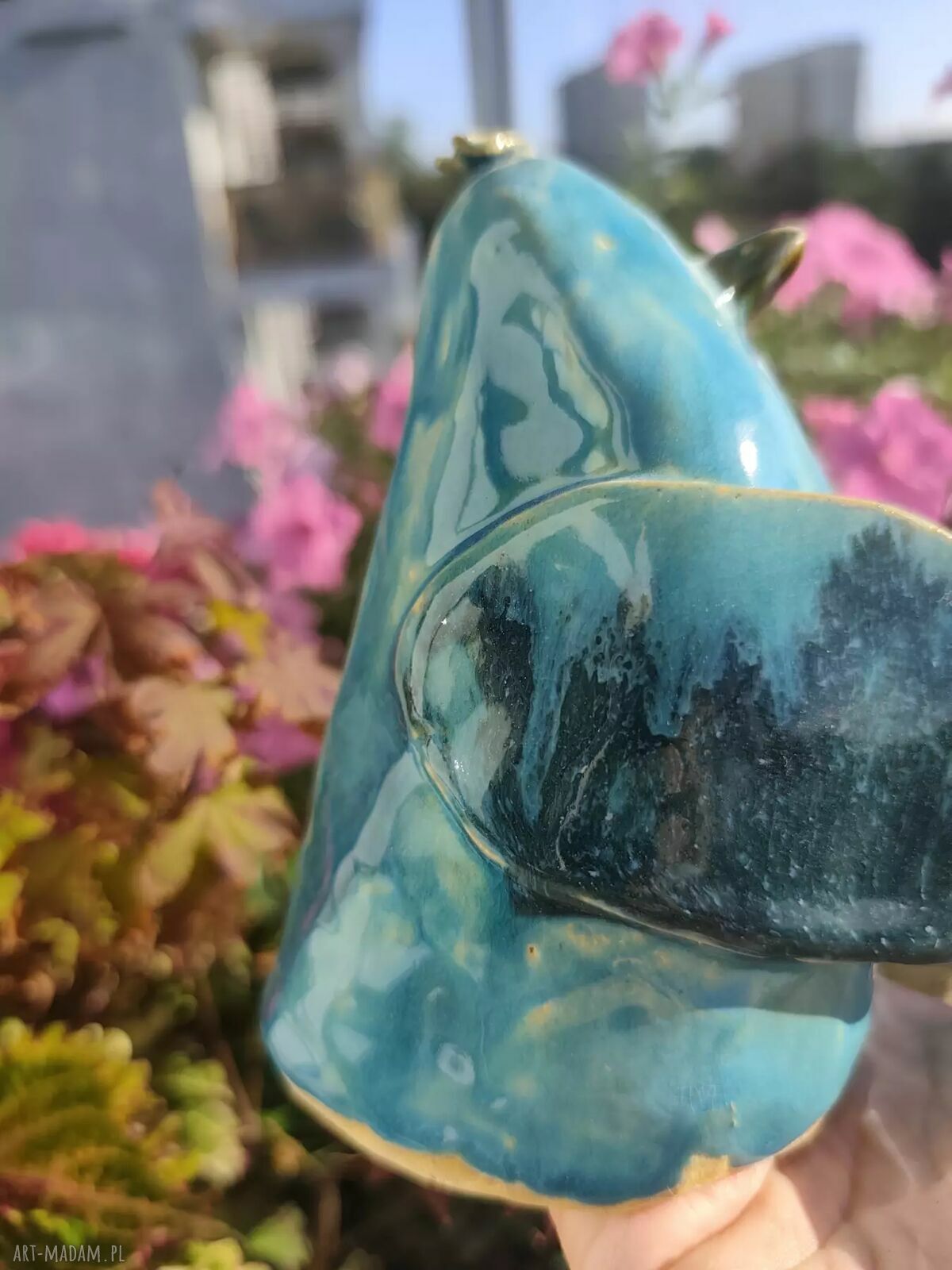 Ceramiczny ptak - ręcznie wykonana dekoracja do domu