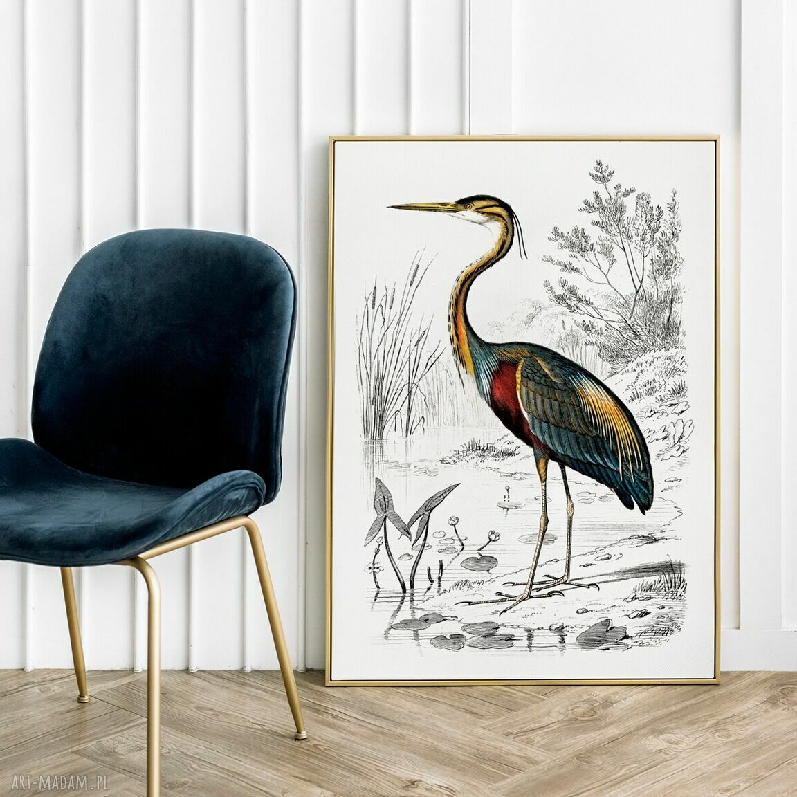 Ptak vintage - plakat 50x70 cm