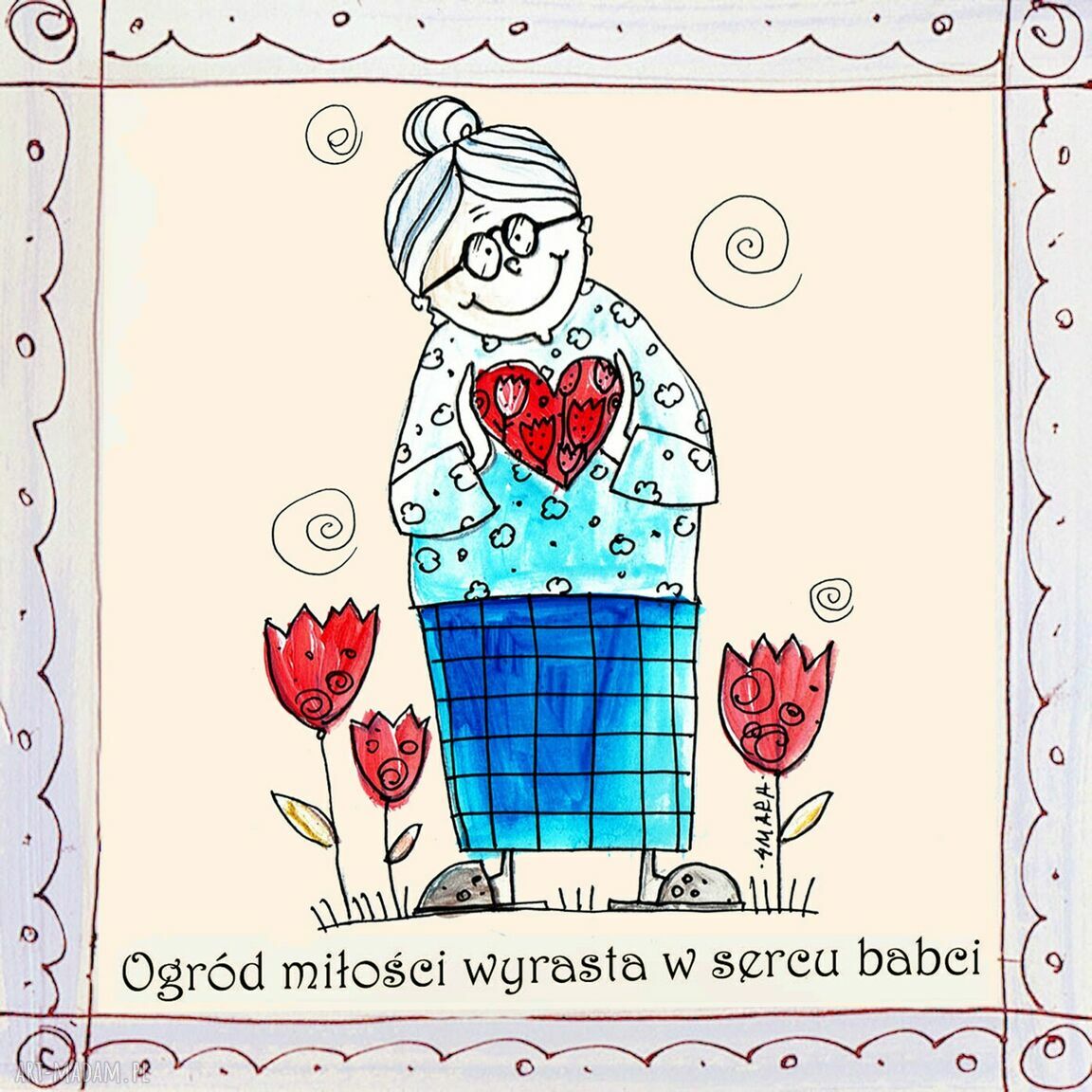 Pudełko dla Babci - ręcznie robiona szkatułka z decoupage