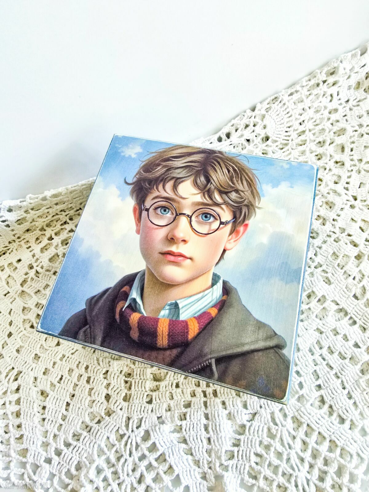 Pudełko drewniane Herbatka u Harrego - herbaciarka Harry Potter