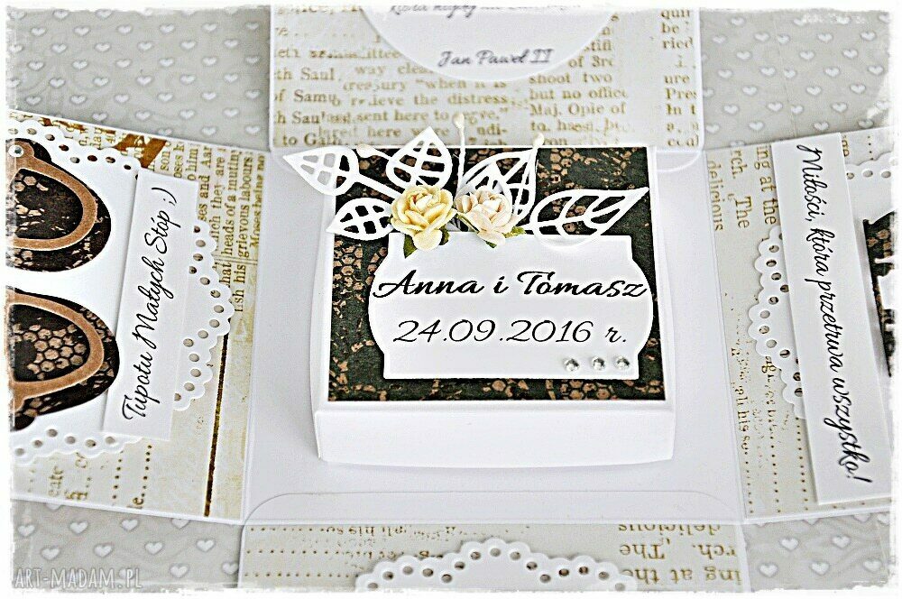 Elegancki exploding box na ślub HandMade