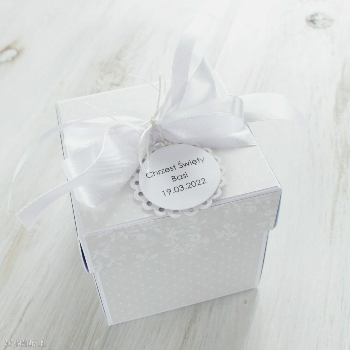 scrapbooking kartki: Pudełko kartka chrzest święty roczek prezent życzenia pamiątka HandMade