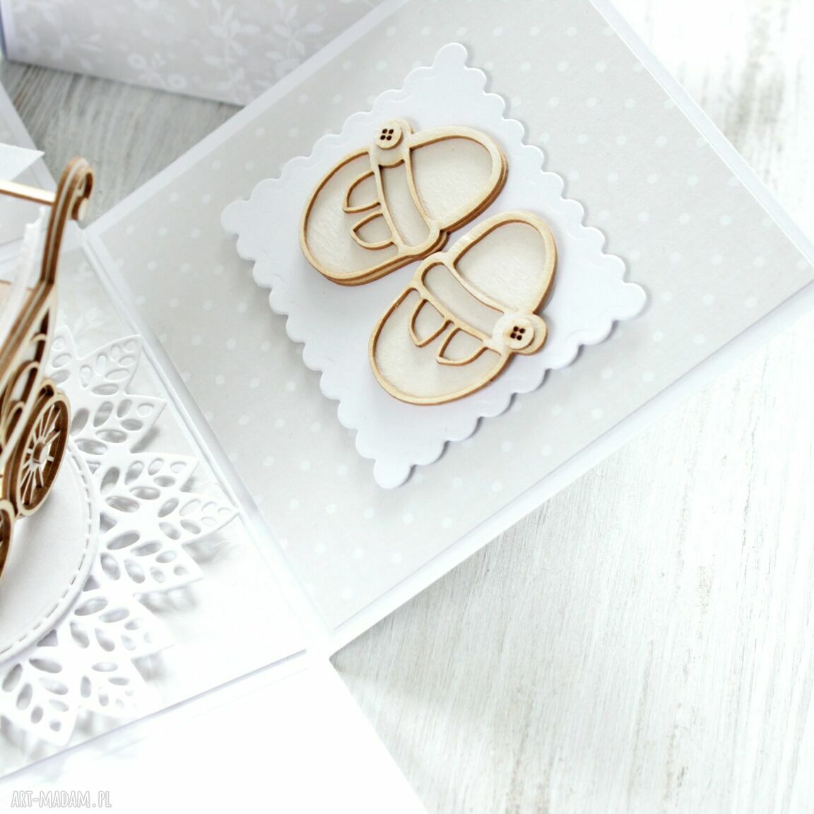 scrapbooking kartki: Pudełko kartka chrzest święty roczek prezent życzenia pamiątka HandMade