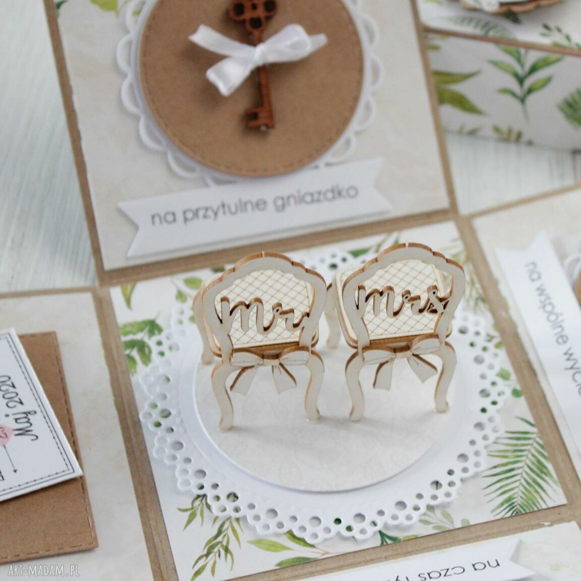 scrapbooking kartki: Pudełko kartka ślub wesele HandMade