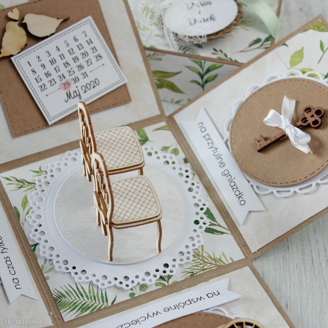 scrapbooking kartki: Pudełko kartka ślub wesele HandMade