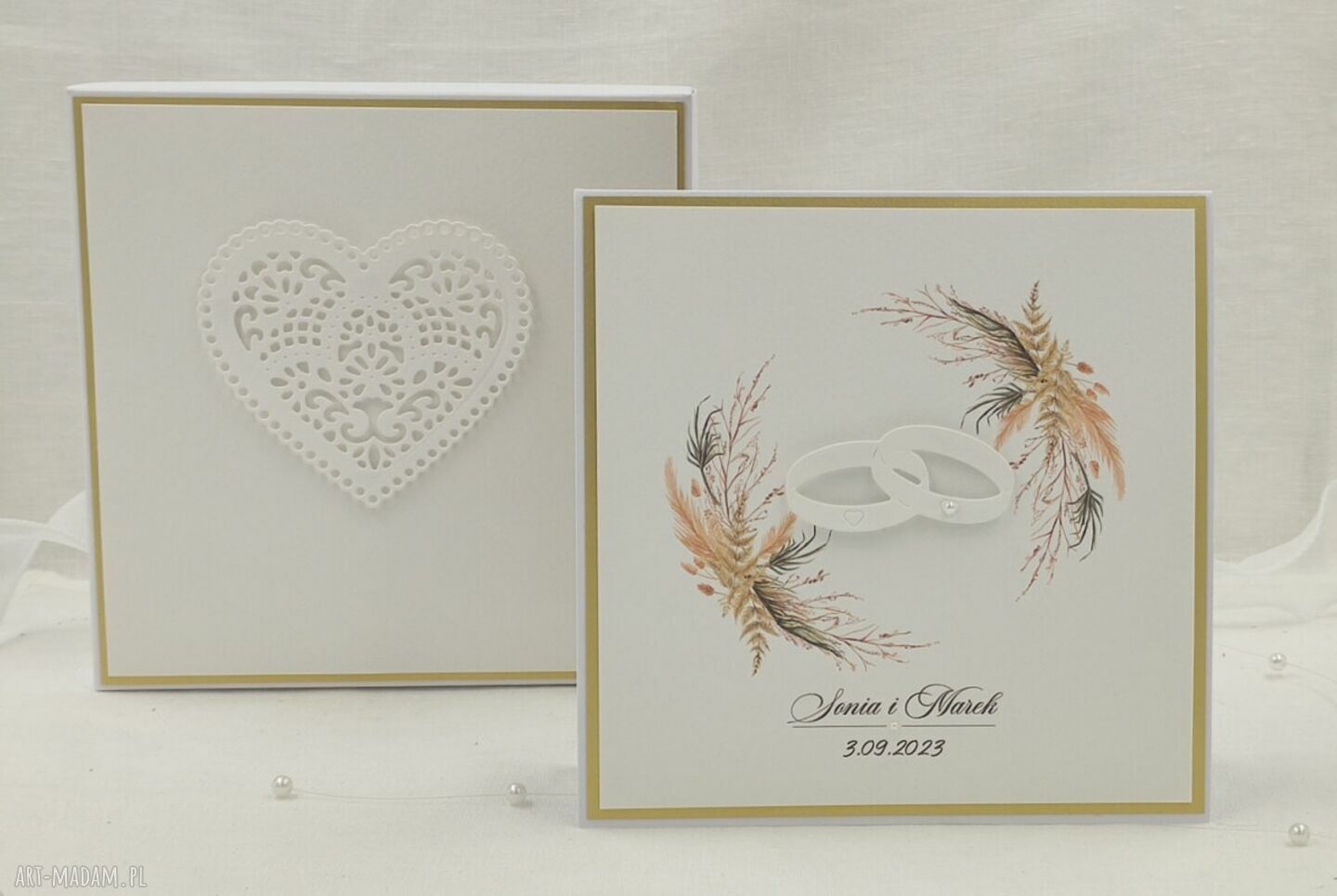 Pudełko na pieniądze dla młodej pary na ślub WB 94A - Wedding Charm BOHEMIAN (personalizowane)