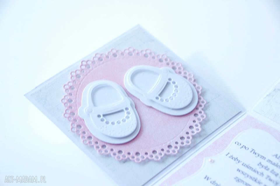 scrapbooking kartki: Pudełko niespodzianka dla dziewczynki na Chrzest ręcznie wykonane