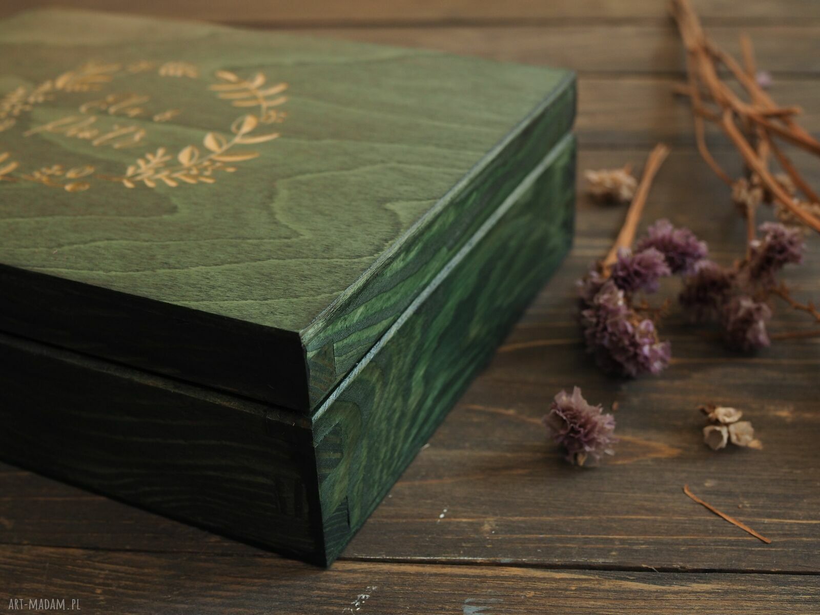 Pudełko personalizowane na zdjęcia ślubne 13x18 cm z grawerem