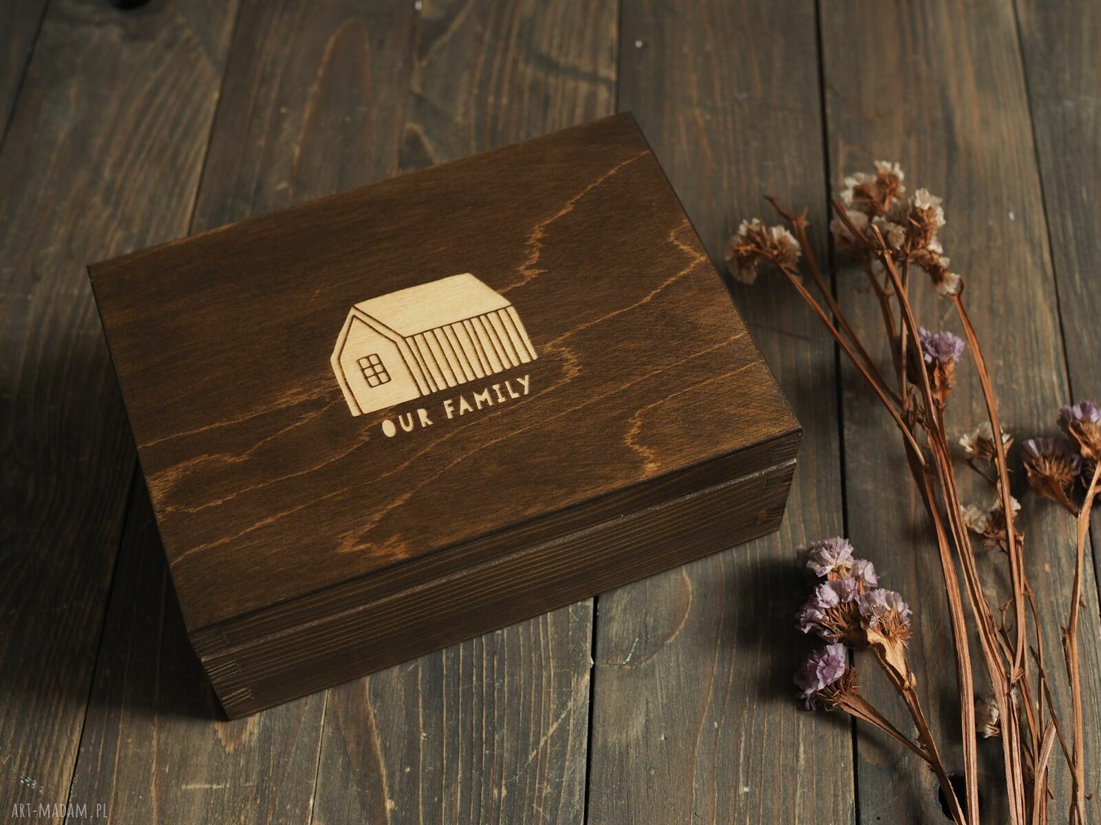 Pudełko personalizowane na zdjęcia ślubne 10x15 cm - grawer