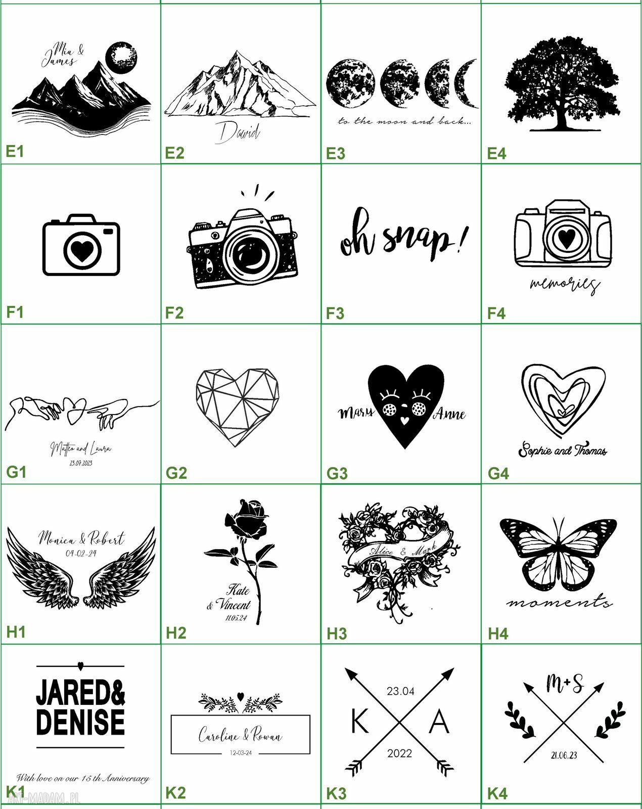 Pudełko personalizowane na zdjęcia ślubne 13x18 cm z grawerem