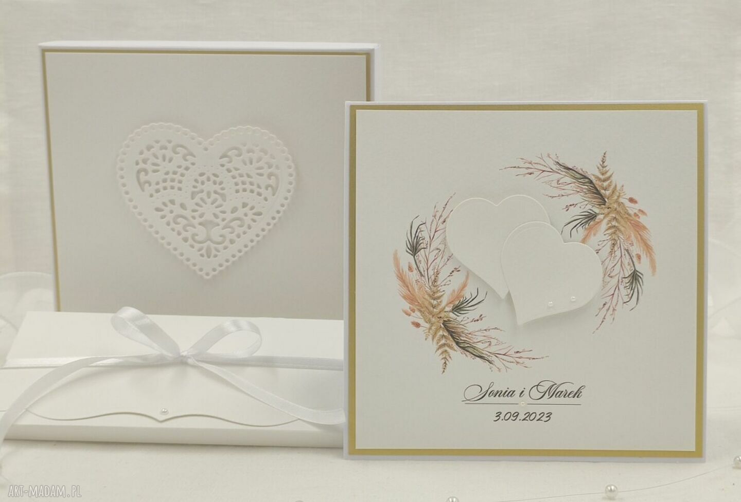 Pudełko na pieniądze dla młodej pary na ślub WB 94A - Wedding Charm BOHEMIAN (personalizowane)