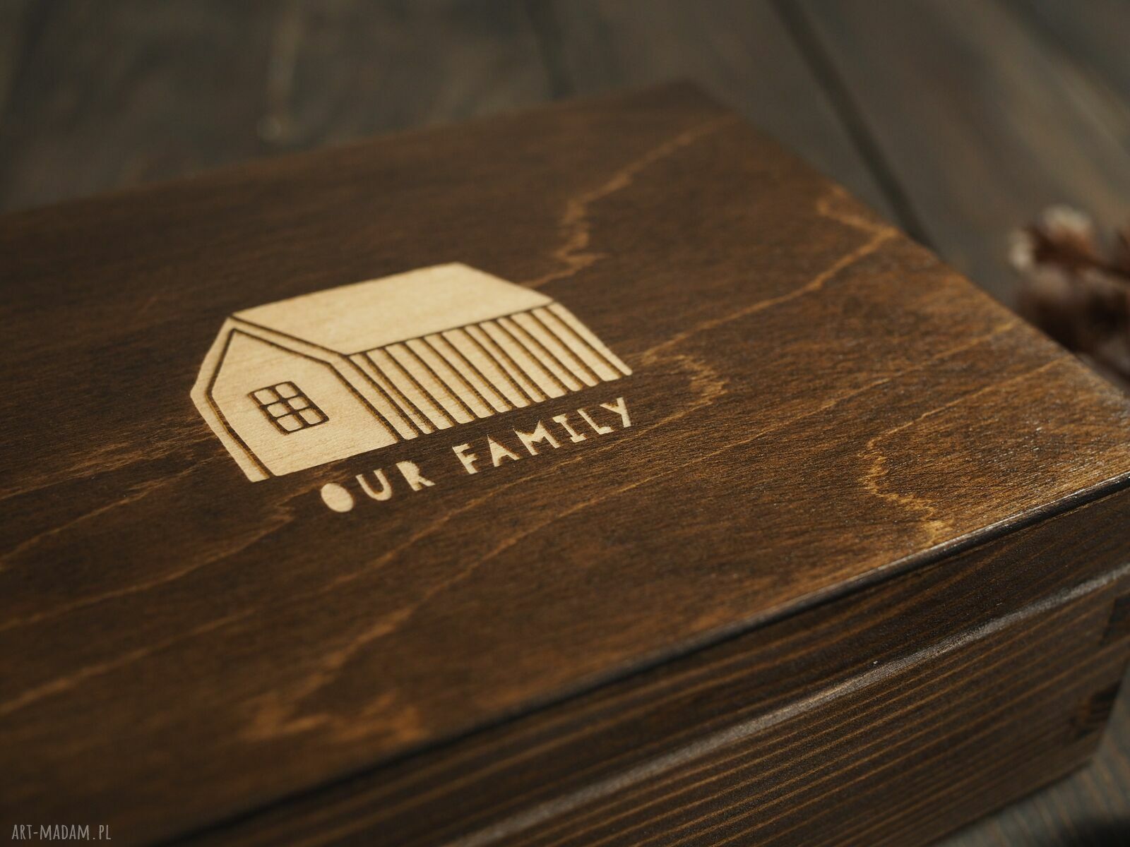 Pudełko personalizowane na zdjęcia ślubne 10x15 cm - grawer