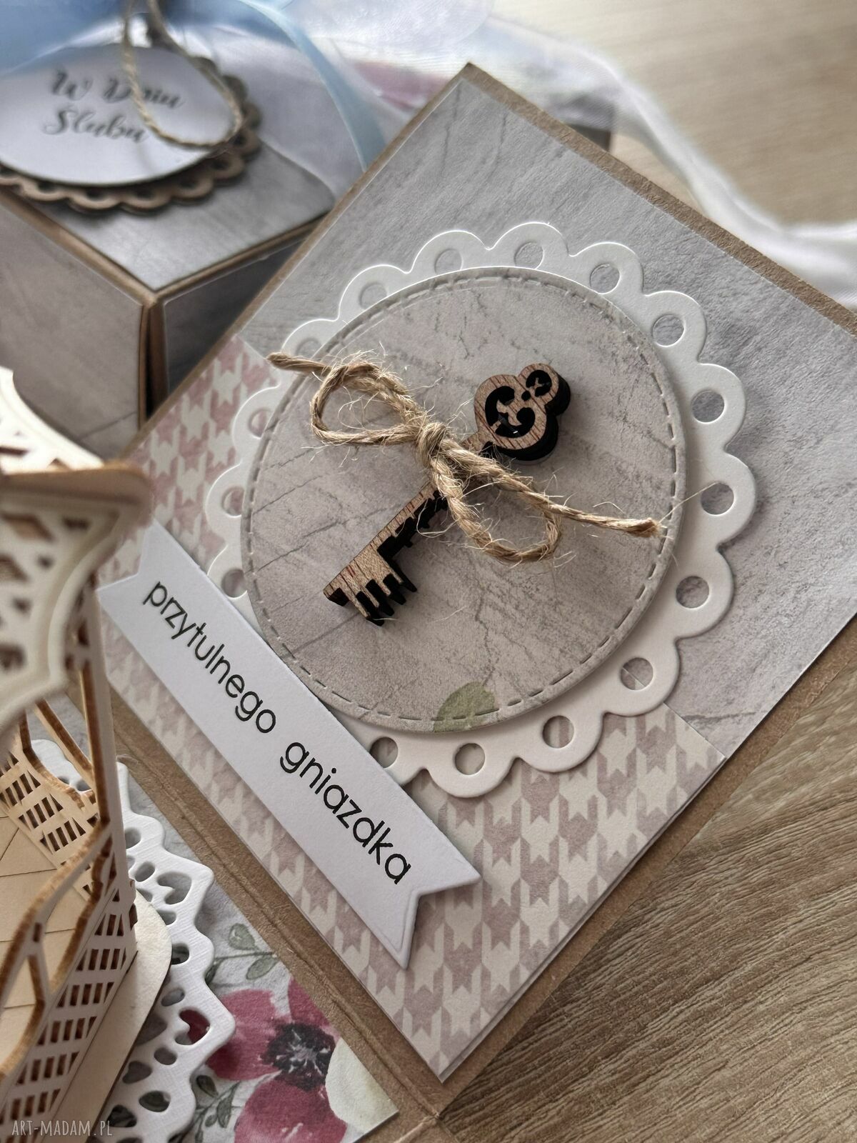 kartki: Pudełko ślub prezent wesele handmade