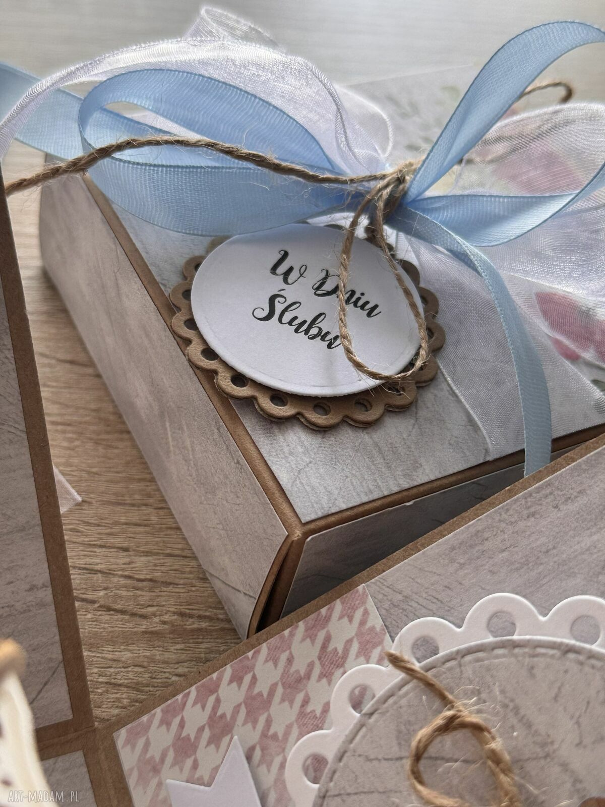 kartki: Pudełko ślub prezent wesele handmade