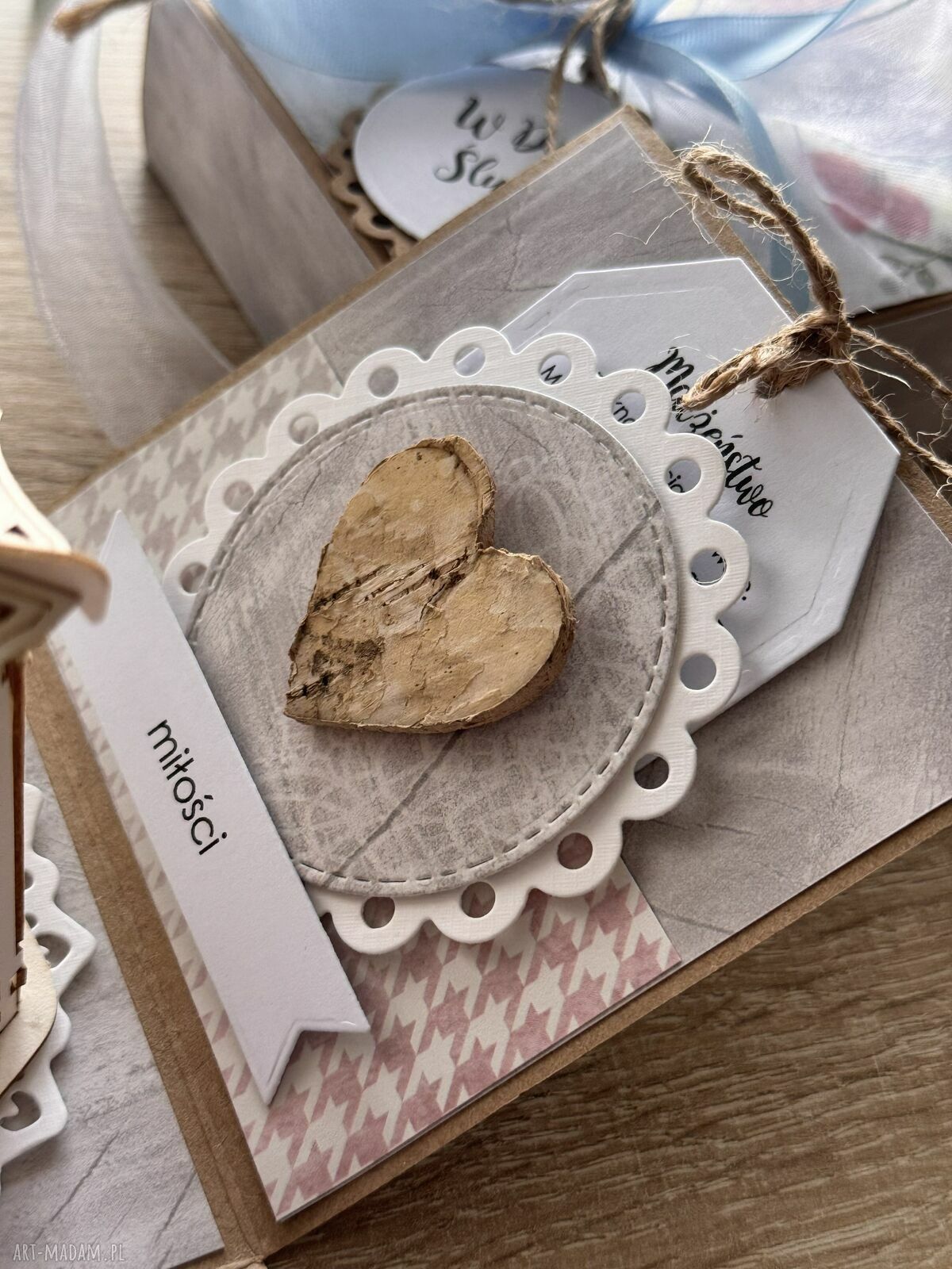 kartki: Pudełko ślub prezent wesele handmade