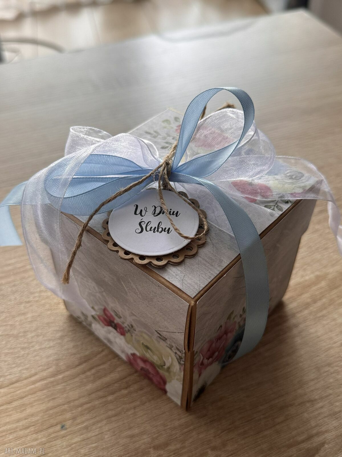 kartki: Pudełko ślub prezent wesele handmade