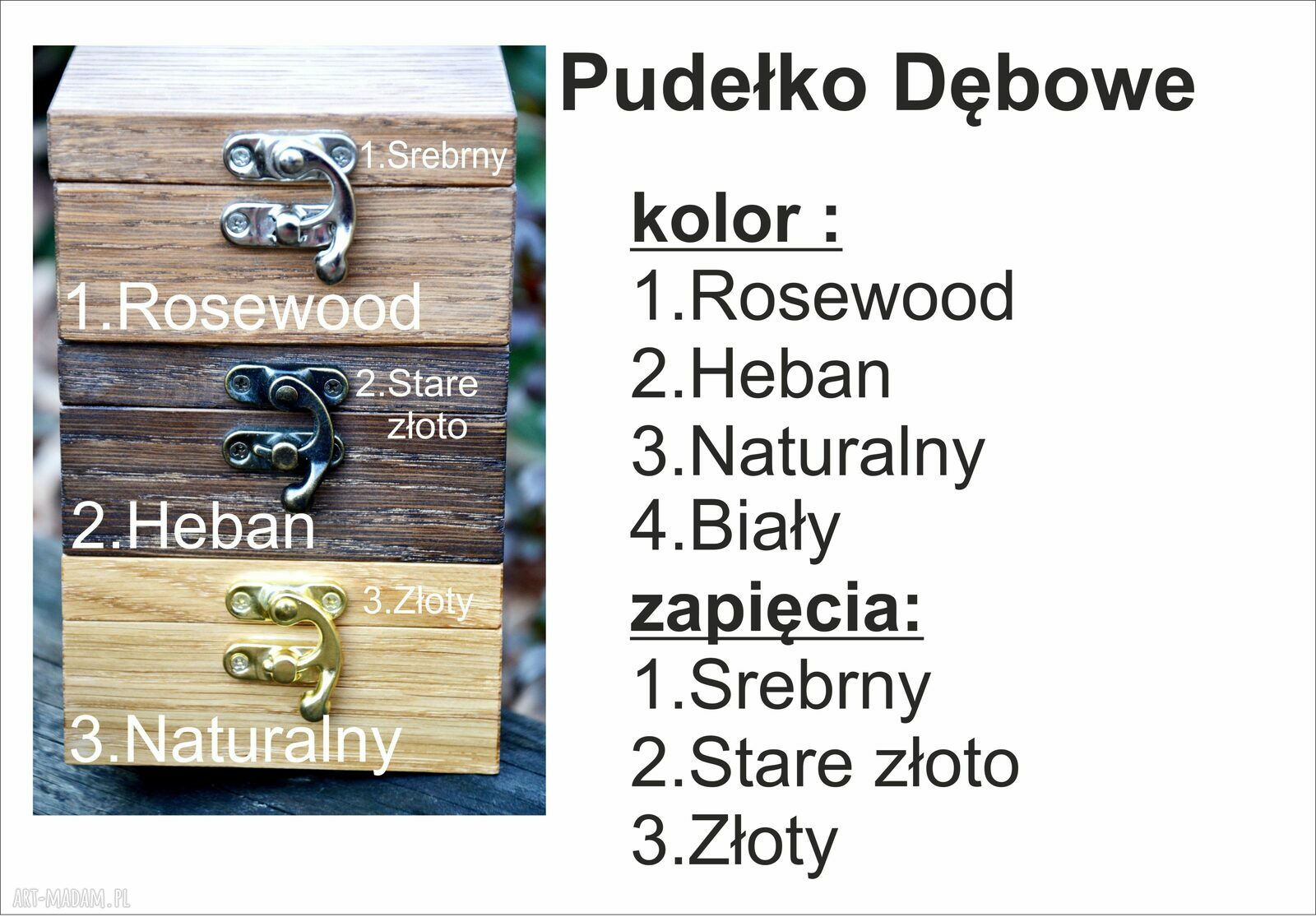 Dębowe pudełko ślubne na obrączki PD8 z szybką - personalizowane