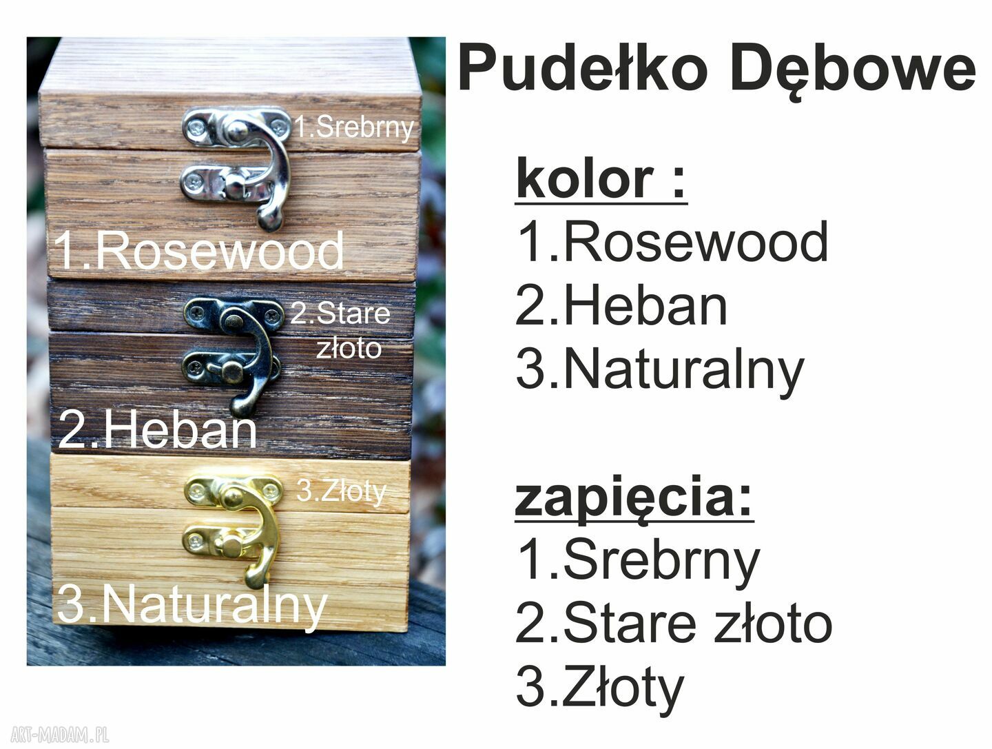 Pudełko ślubne na obrączki z szybką - personalizowane z dębu
