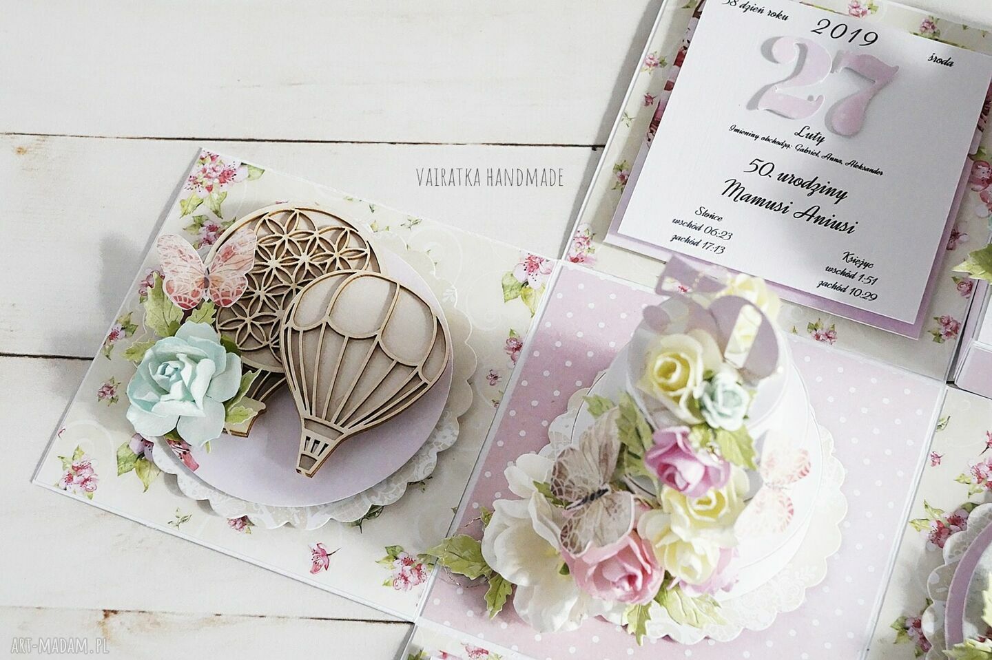 scrapbooking kartki: Urodzinowy exploding box z tortem na zamówienie hand made