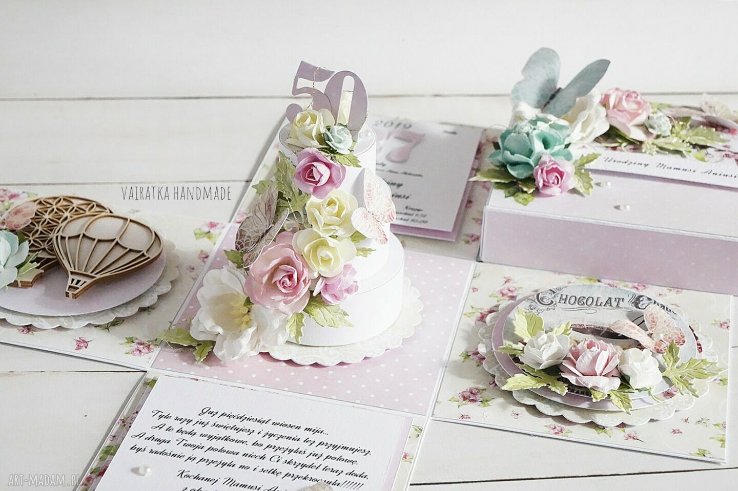 scrapbooking kartki: Urodzinowy exploding box z tortem na zamówienie hand made